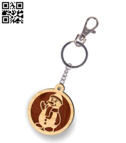 Snowman keychain E0017199 file cdr and dxf free vector download for laser cut