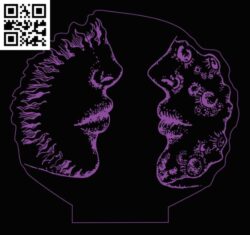 Illusion led lamp Universe E0017146 file cdr and dxf free vector download for laser engraving machine