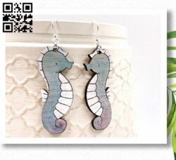 Seahorse earrings E0017207 file cdr and dxf free vector download for laser cut