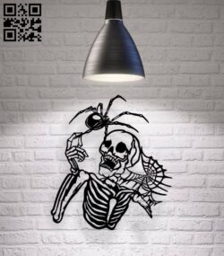 Skeleton with spider E0017223 file cdr and dxf free vector download for laser cut plasma