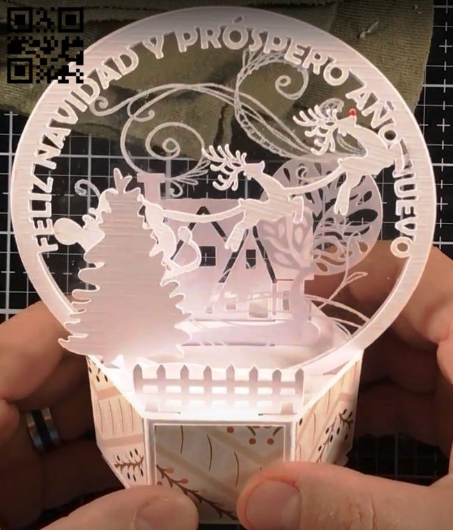 Snow globe E0017175 file cdr and dxf free vector download for laser cut