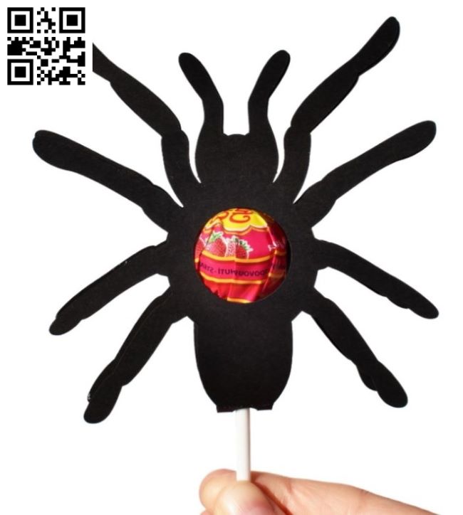 Spider halloween lollipop E0017246 file cdr and dxf free vector download for laser cut