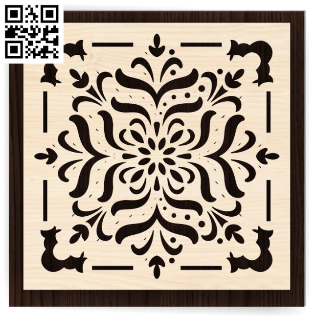 Square decoration E0017329 cdr and dxf free vector download for laser cut plasma