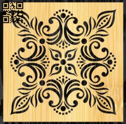 Square decoration E0017354 file cdr and dxf free vector download for laser cut plasma