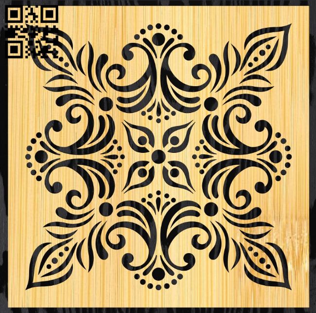 Square decoration E0017353 file cdr and dxf free vector download for laser cut plasma