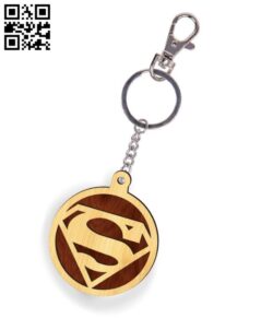 Supper man keychain E0017196 file cdr and dxf free vector download for laser cut