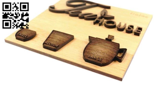 Tea house wood sign E0017316 cdr and dxf free vector download for laser cut