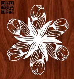 Tulips E0017380 file cdr and dxf free vector download for laser cut plasma