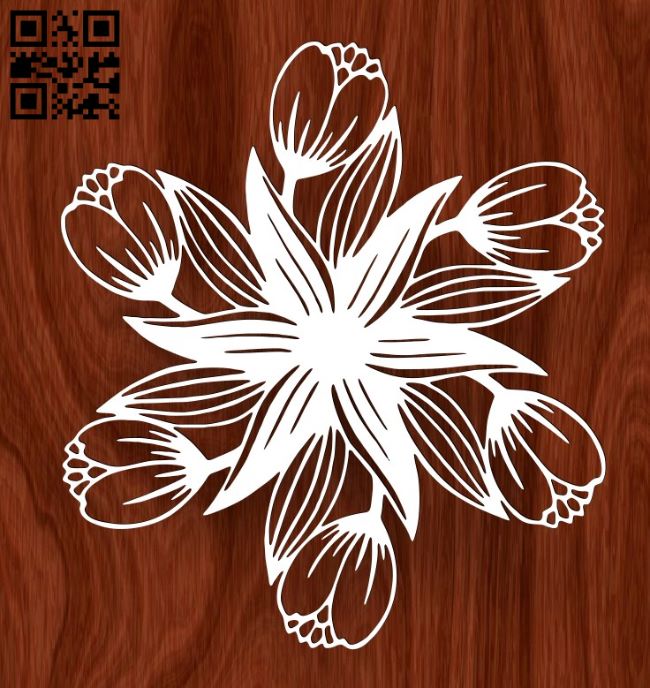 Tulips E0017380 file cdr and dxf free vector download for laser cut plasma