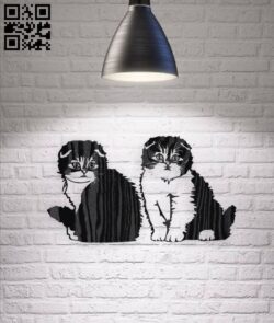Two cats E0017362 file cdr and dxf free vector download for laser cut plasma