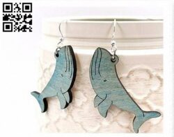 Whale earrings E0017208 file cdr and dxf free vector download for laser cut