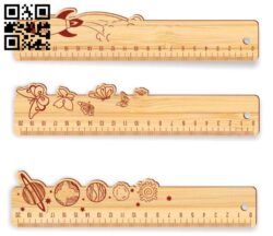 Wooden rulers E0017200 file cdr and dxf free vector download for laser cut