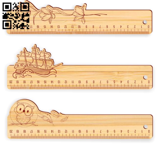 Wooden rulers E0017201 file cdr and dxf free vector download for laser cut