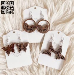 Butterfly earrings E0017144 file cdr and dxf free vector download for laser cut plasma