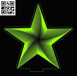 3D illusion led lamp star E0017529 file cdr and dxf free vector download for laser engraving machine