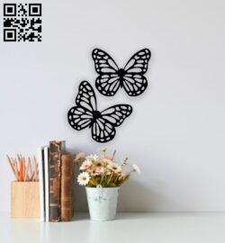 Butterflies E0017526 file cdr and dxf free vector download for laser cut plasma