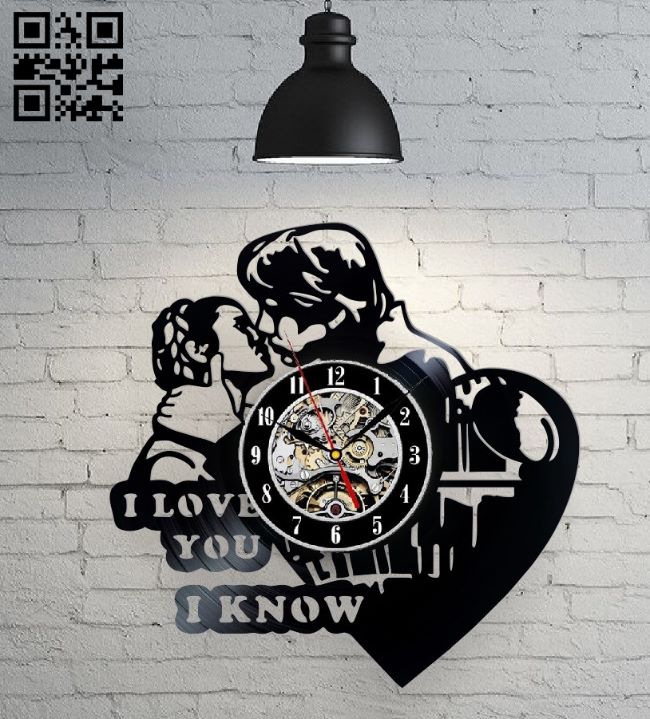 Couple clock E0017551 file cdr and dxf free vector download for laser cut