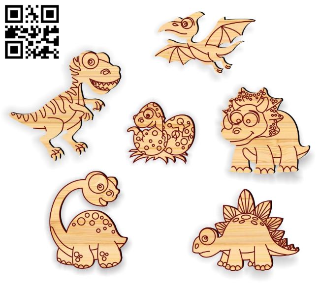 Dinosaurs E0017603 file cdr and dxf free vector download for laser cut