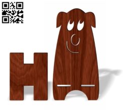 Dog phone stand E0017591 file cdr and dxf free vector download for laser cut