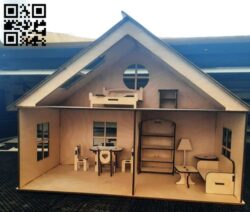 Doll house E0017574 file cdr and dxf free vector download for laser cut