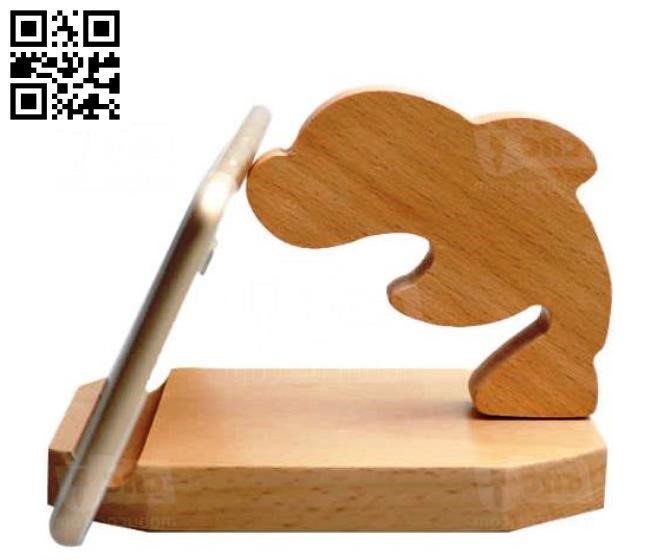 Dolphin phone stand E0017457 file cdr and dxf free vector download for cnc cut