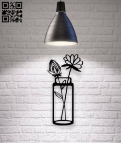 Flowers decor pot E0017567 file cdr and dxf free vector download for laser cut plasma