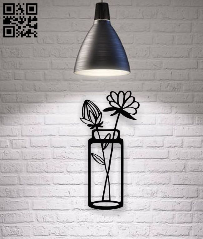 Flowers decor pot E0017567 file cdr and dxf free vector download for laser cut plasma