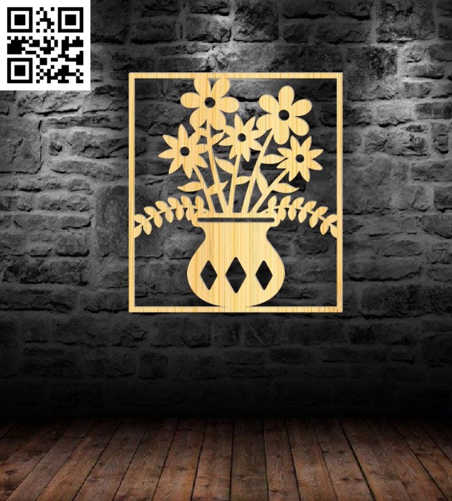 Flowers vase E0017450 file cdr and dxf free vector download for laser cut plasma