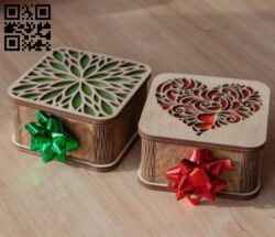 Gift box E0017599 file cdr and dxf free vector download for laser cut