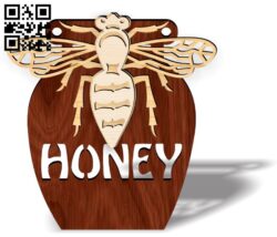 Honey bee E0017422 file cdr and dxf free vector download for laser cut