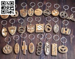 Keychain cars logo E0017434 file cdr and dxf free vector download for laser cut