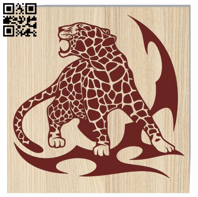 Leopard E0017537 file cdr and dxf free vector download for laser engraving machine