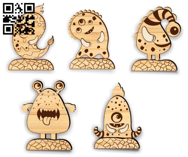 Monster E0017583 file cdr and dxf free vector download for laser cut