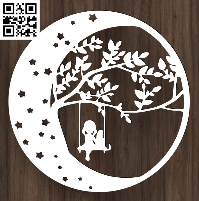 Moon E0017528 file cdr and dxf free vector download for laser cut plasma