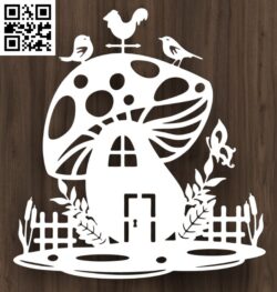 Mushroom house E0017514 file cdr and dxf free vector download for laser cut