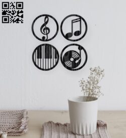 Music E0017459 file cdr and dxf free vector download for laser cut plasma