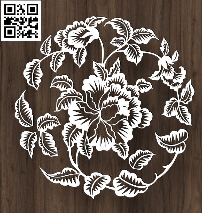 Peony E0017538 file cdr and dxf free vector download for laser cut plasma