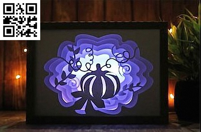 Pumpkin light box E0017498 file cdr and dxf free vector download for laser cut