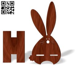 Rabbit phone stand E0017581 file cdr and dxf free vector download for laser cut