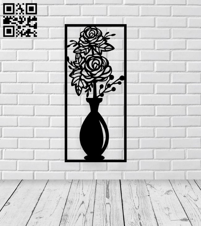 Rose vase E0017452 file cdr and dxf free vector download for laser cut plasma