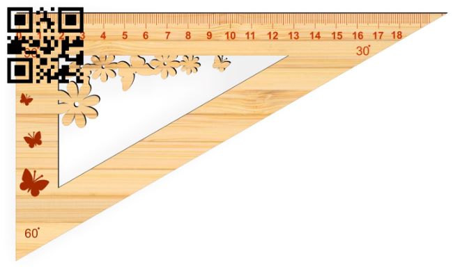 Ruler triangle E0017561 file cdr and dxf free vector download for laser cut