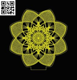 3D illusion led lamp Mandala E0017530 file cdr and dxf free vector download for laser engraving machine