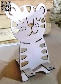 Tiger phone stand E0017485 file cdr and dxf free vector download for laser cut
