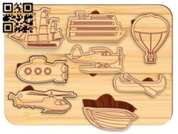 Vehicle puzzle E0017510 file cdr and dxf free vector download for laser cut