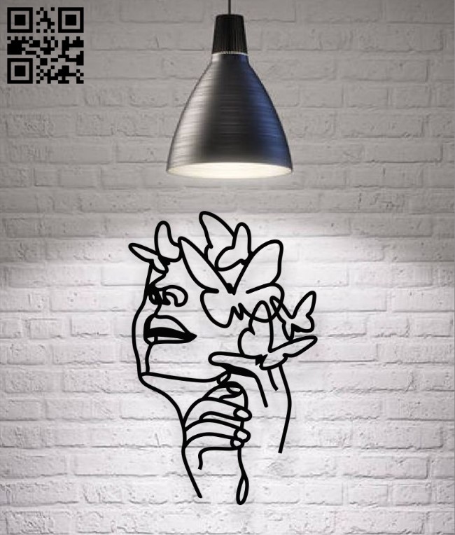 Woman face E0017449 file cdr and dxf free vector download for laser cut plasma