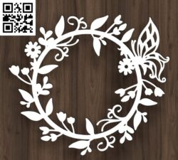 Wreath E0017454 file cdr and dxf free vector download for laser cut plasma