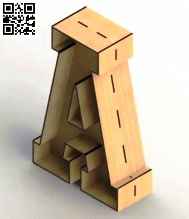 3D Letter A E0017766 file cdr and dxf free vector download for Laser cut