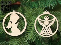 Angel Christmas ornament E0017742 file cdr and dxf free vector download for Laser cut plasma