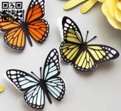 Butterfly E0017687 file cdr and dxf free vector download for laser cut plasma