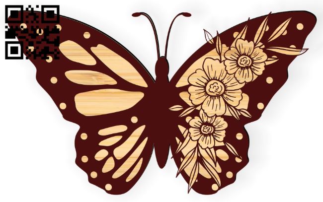 Butterfly E0017723 file cdr and dxf free vector download for print or laser engraving machine